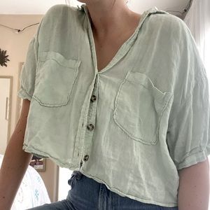 ANOTHER ZARA BUTTON UP!! (CROPPED)